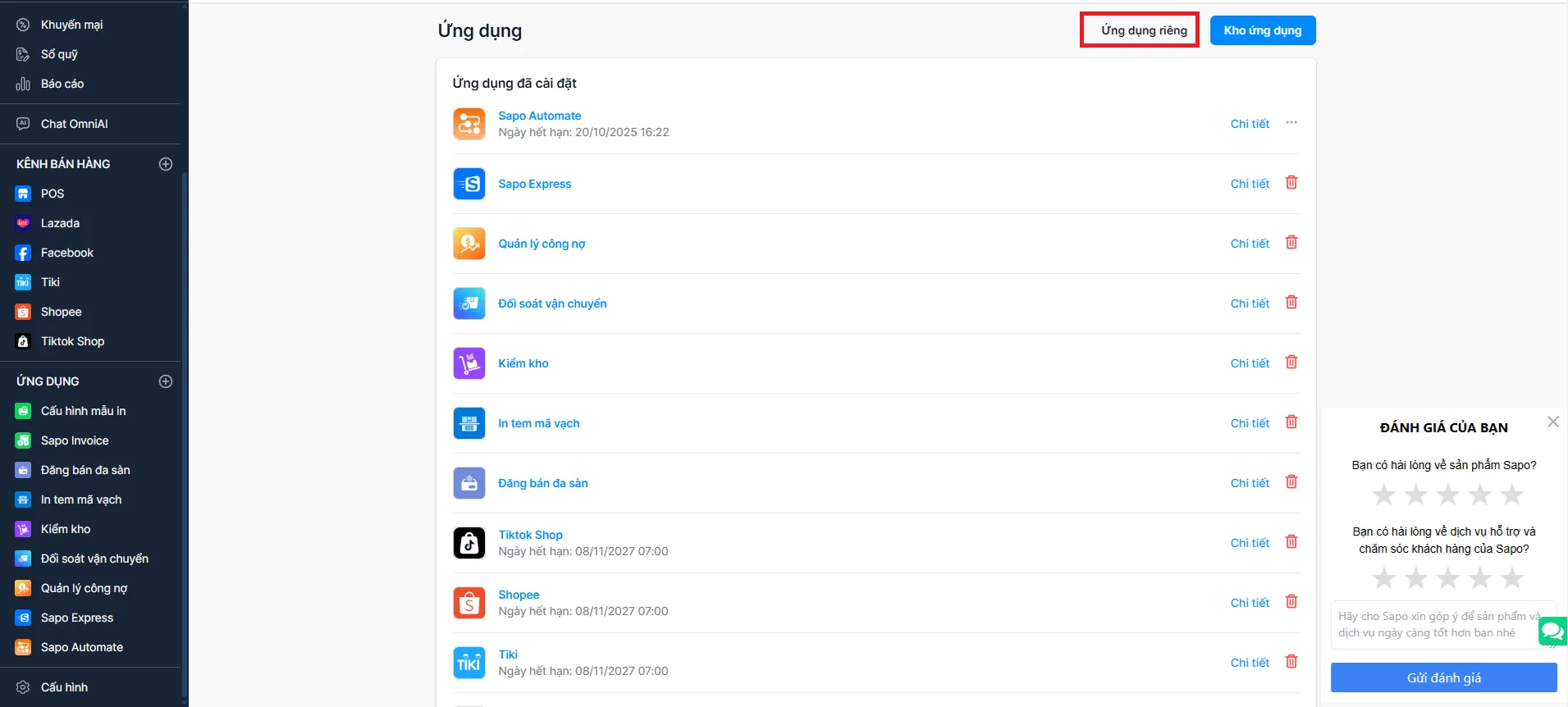Truy cập Ứng dụng